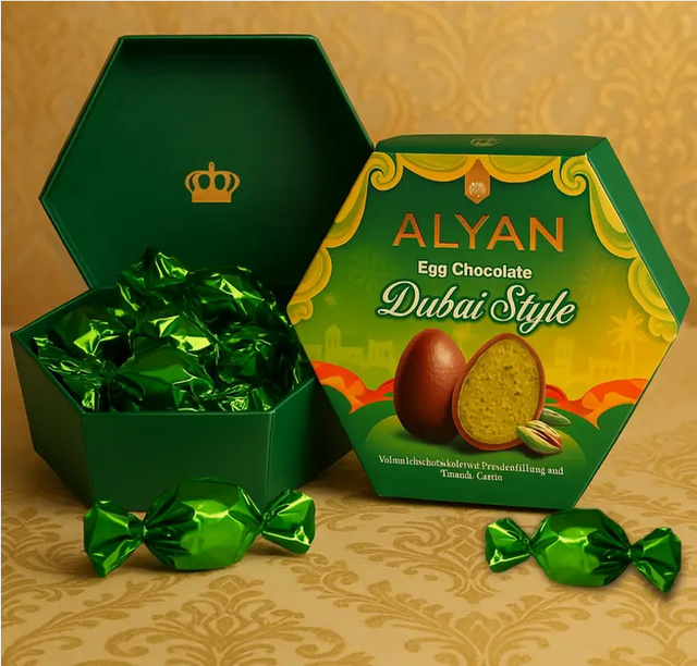 Alyan Dubai Style Egg Pralinen – 120 g Pralinenschachtel