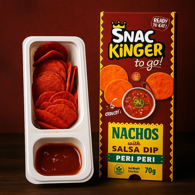 SnacKinger Red Peri Peri Nacho Snack To-Go – mit  Salsa Dip, 20 x 70g