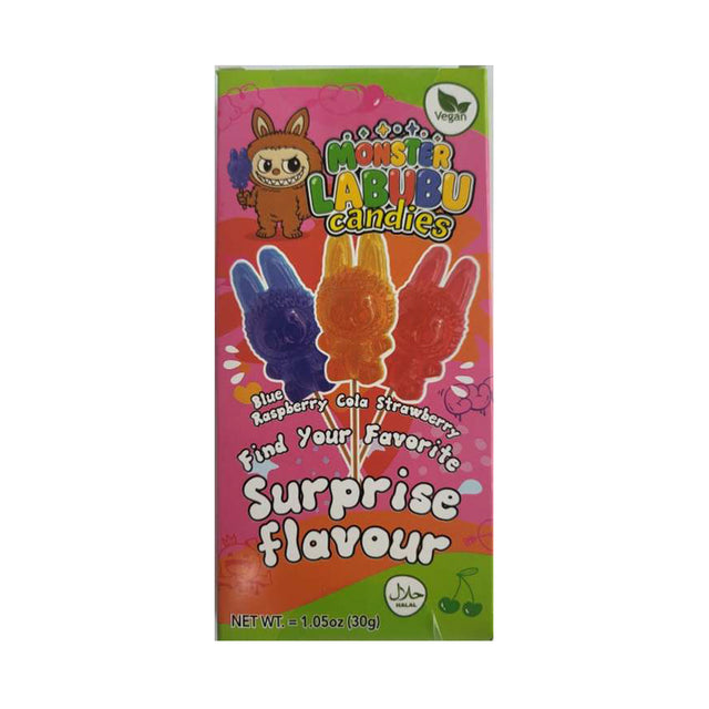 Monster Labubu Candies Display – 24 x 30 g Lollipops - HALAL