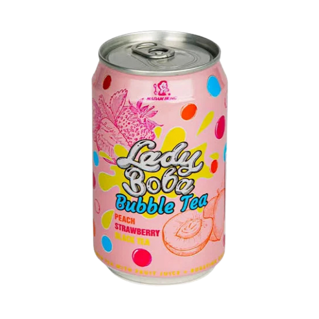 Madam Hong Bubble Tea Peach Strawberry Black Tea – 24 x 320 ml
