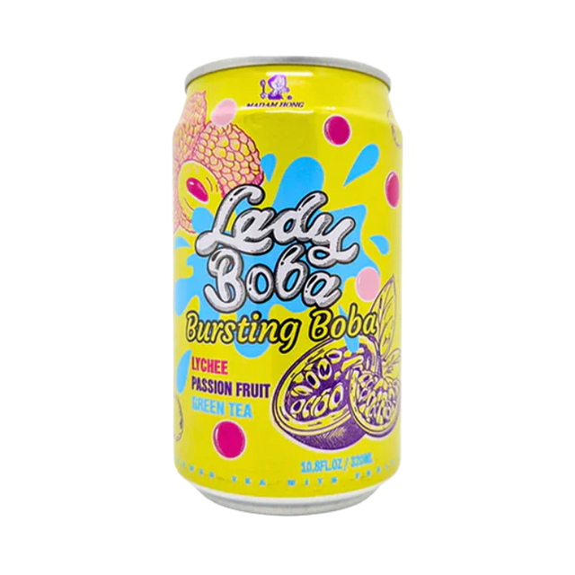 Madam Hong Bubble Tea Lychee Passion Fruit Green Tea – 24 x 320 ml